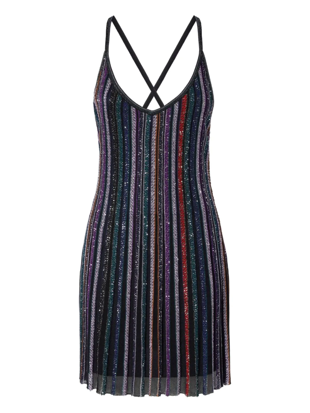 

Мини-платье в полоску с пайетками Missoni, черный