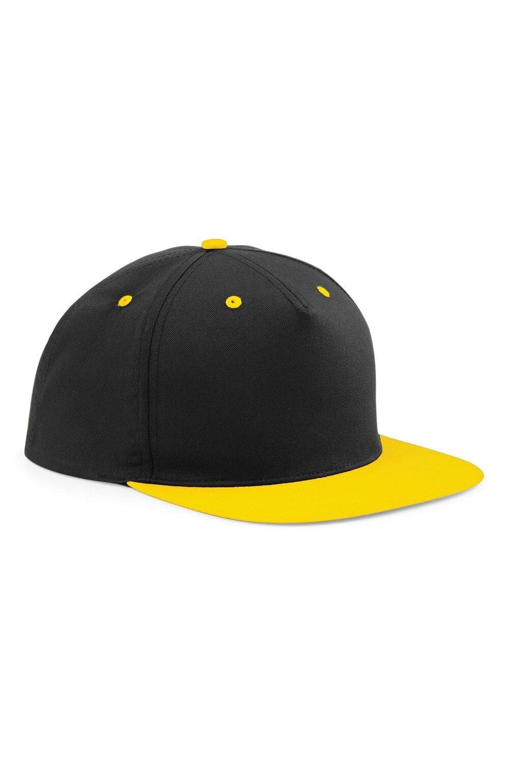 

Контрастная кепка Snapback с 5 панелями (2 шт. в упаковке) Beechfield, черный