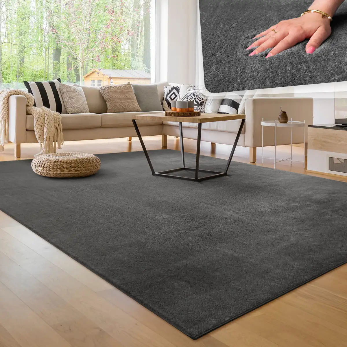 

Ковер Paco Home "Cadiz 630", прямоугольный, однотонный, очень мягкий, можно стирать, также доступен в виде дорожки 160х220 см, цвет anthrazit
