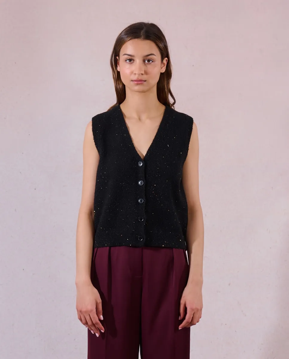 

Женский безрукавный кардиган с пуговицами Molly Bracken, черный