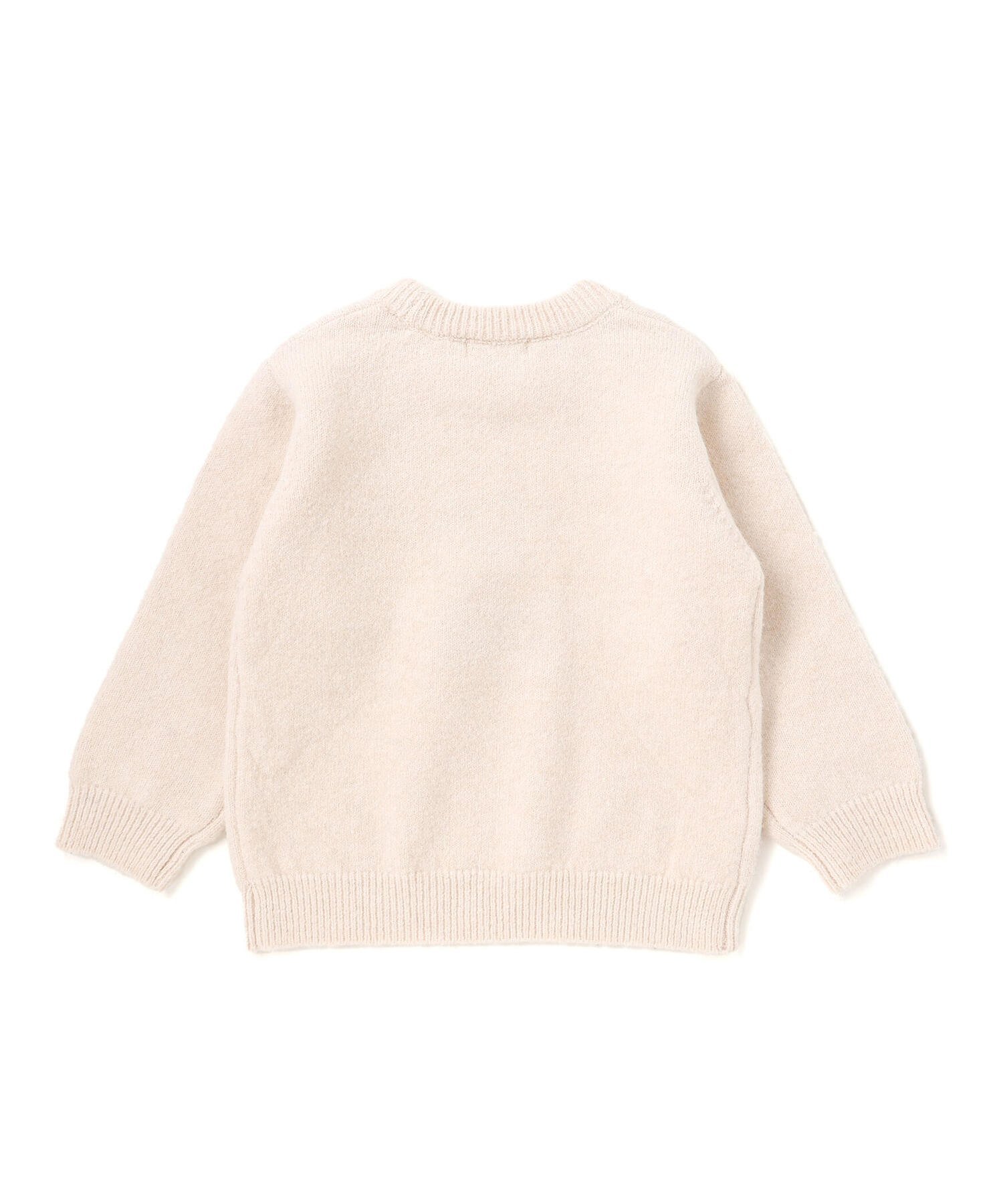 Вязаный топ с изображением лошади и кошки (80-130 см) SLAP SLIP, Off-white (bear) — фото 3