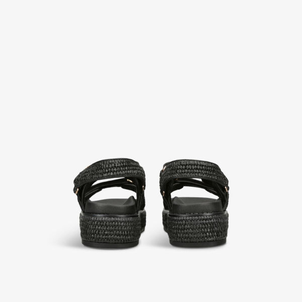Сандалии Millo из рафии с двойными ремешками на плоской подошве Steve Madden, черный — фото 4