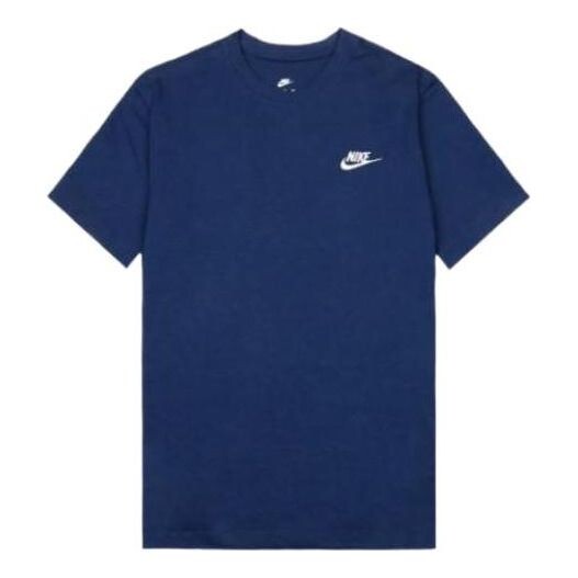 

Футболка Men's Nike Embroidered Small Round Neck Short Sleeve Deep Navy Blue T-Shirt, мультиколор