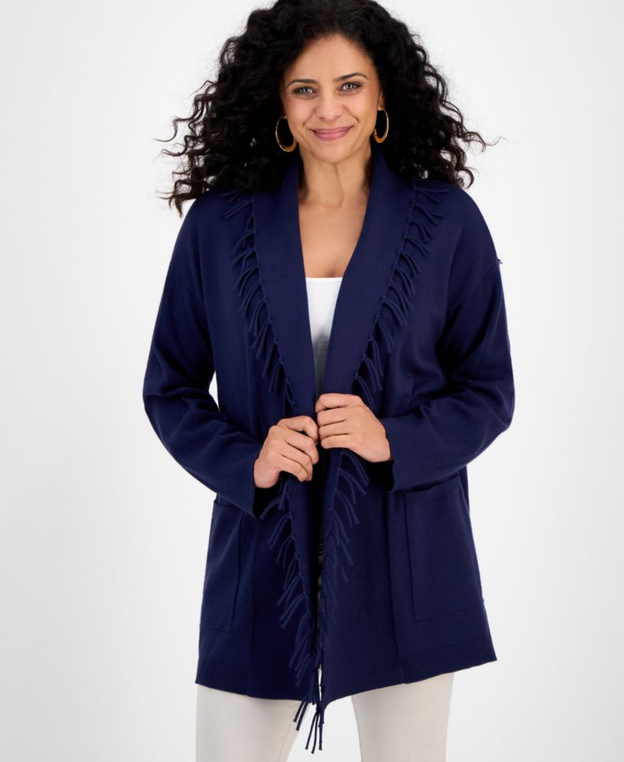 

Укороченный кардиган свободного кроя JM Collection, Intrepid Blue