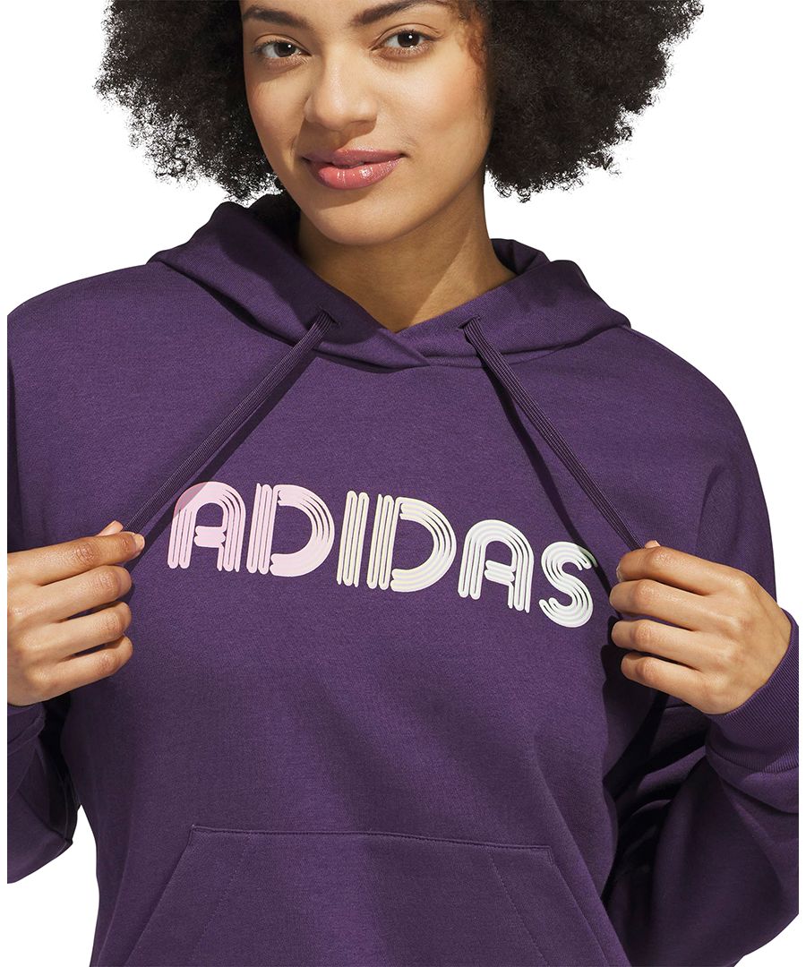 Женская толстовка с капюшоном и графическим принтом в виде логотипа бренда Adidas, Plum — фото 2