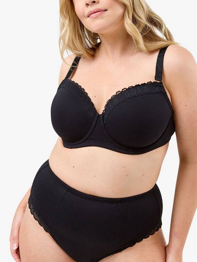 

Бюстгальтер-футболка из мягкого хлопка Oola Lingerie, черный