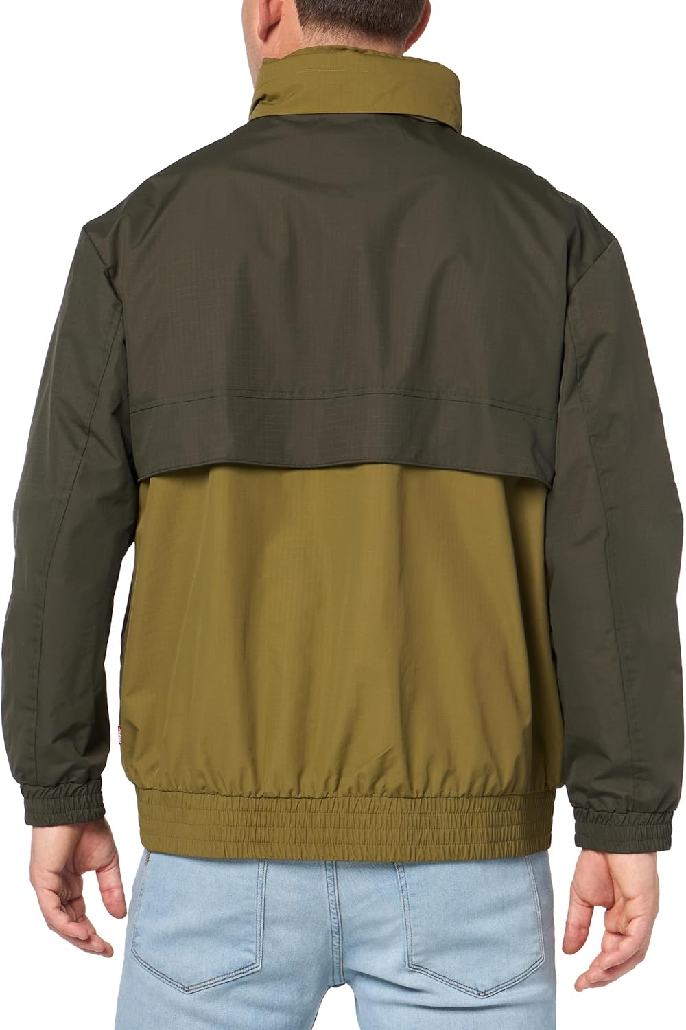 Levi's Mens Levi's Мужская ветровка из нейлона с застежкой-молнией спереди в стиле ретро, Olive — фото 2