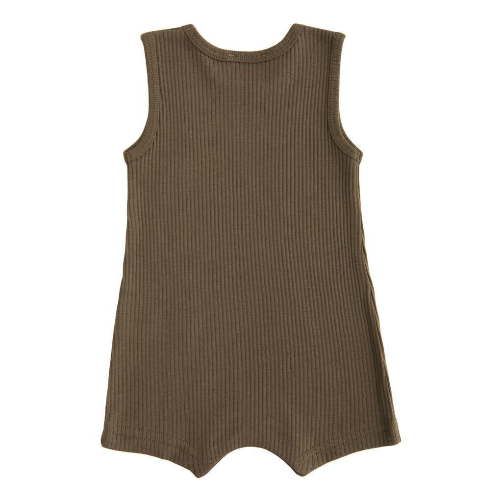 

Зеленый оливковый сарафан-комбинезон без рукавов из модала BANBLU