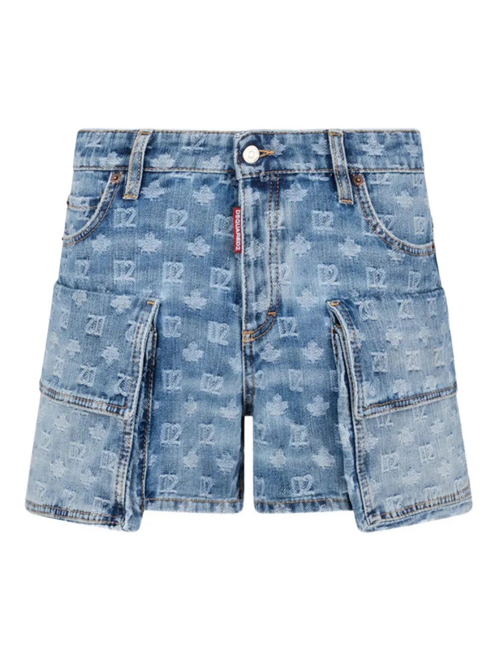 Джинсовые шорты карго с логотипом Dsquared2, синий