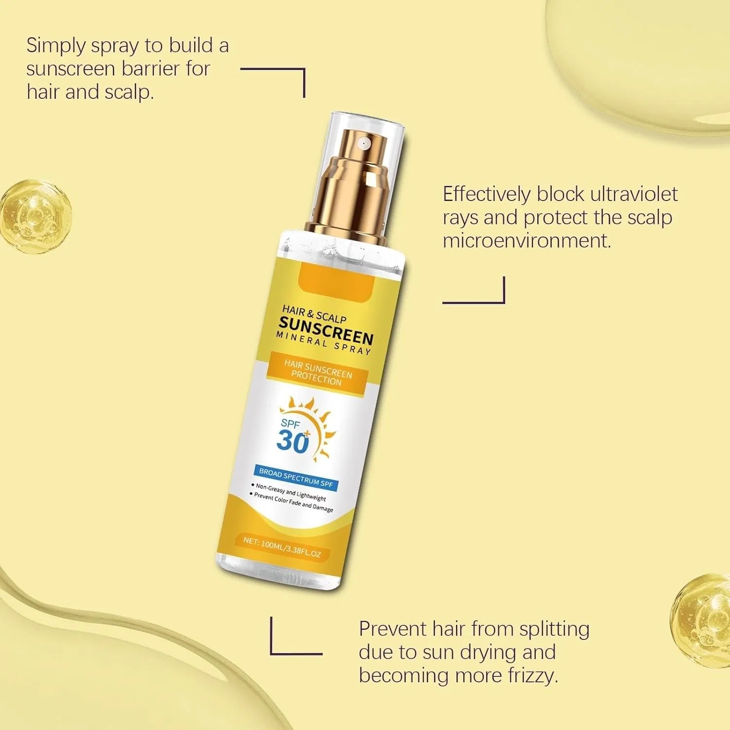 Спрей для защиты волос и кожи головы от солнца SPF 30+ Generisch — фото 4