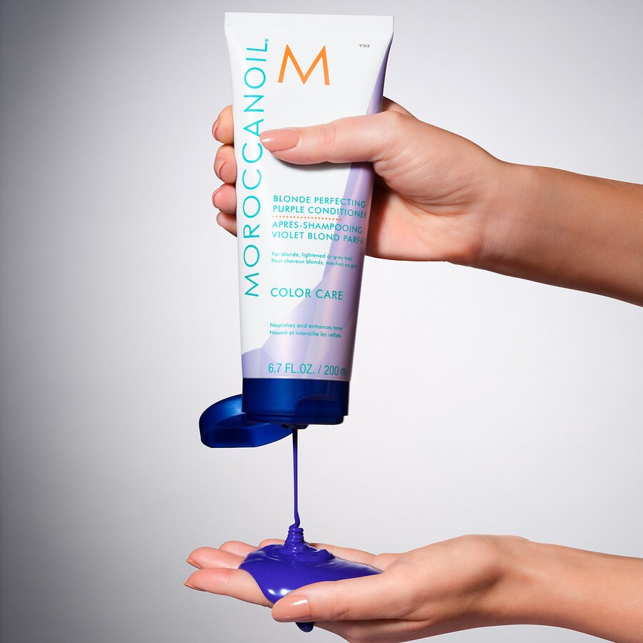 Фиолетовый кондиционер для блондинок Blonde Perfecting Moroccanoil, 6.7 oz./200 mL — фото 3