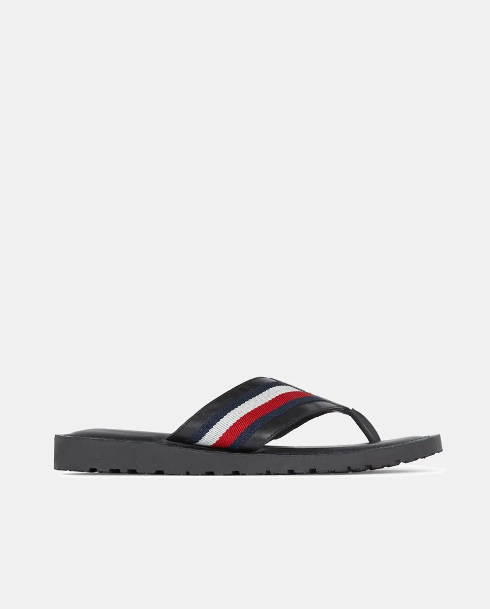 

Мужские кожаные сандалии с отличительной лентой Tommy Hilfiger, черный
