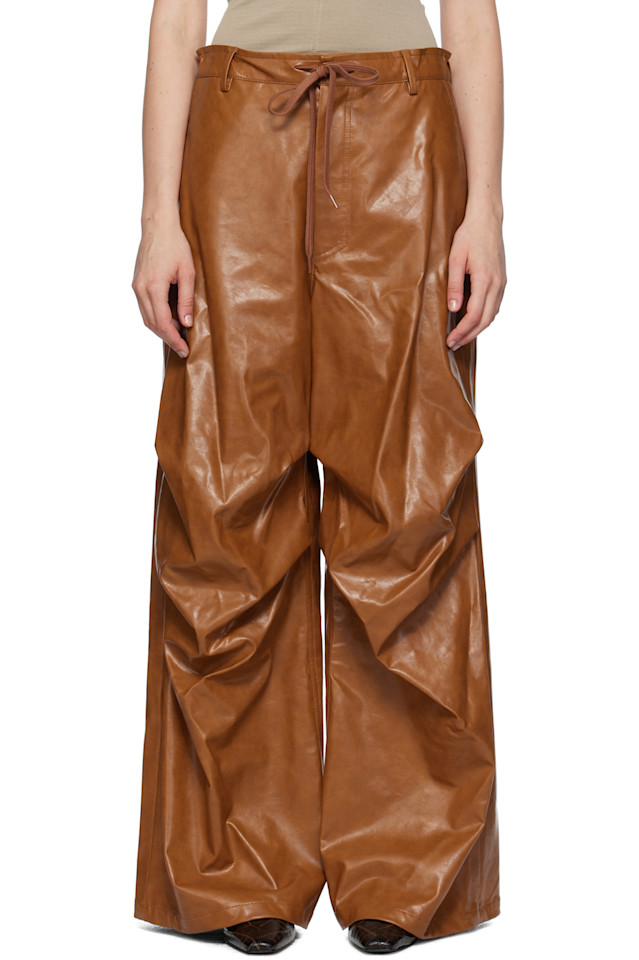 

Облегающие брюки из искусственной кожи Mm6 Maison Margiela, цвет caramel