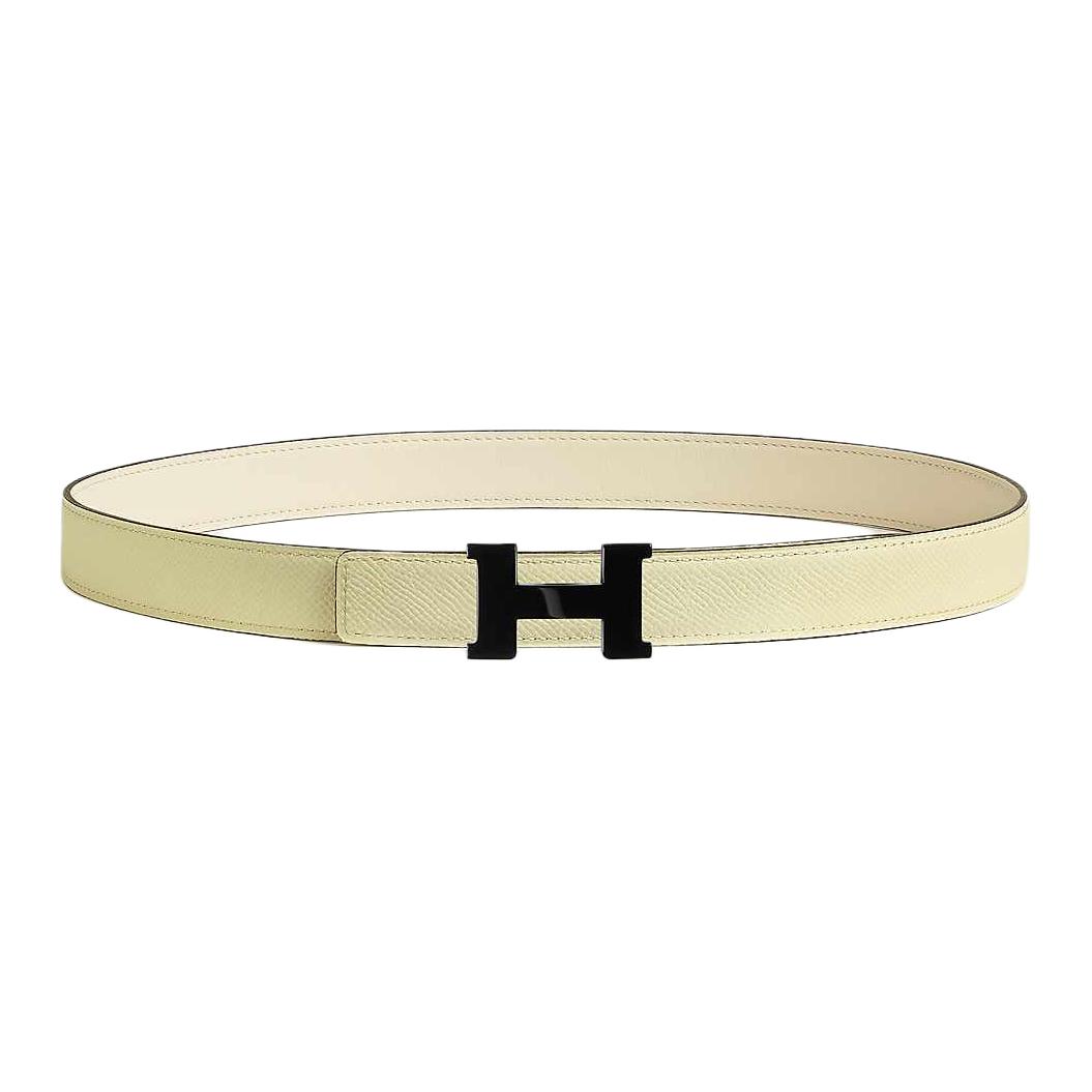 

HERMES Ремень из телячьей кожи унисекс, желтый цвет, Milton, ширина: 2,4 см