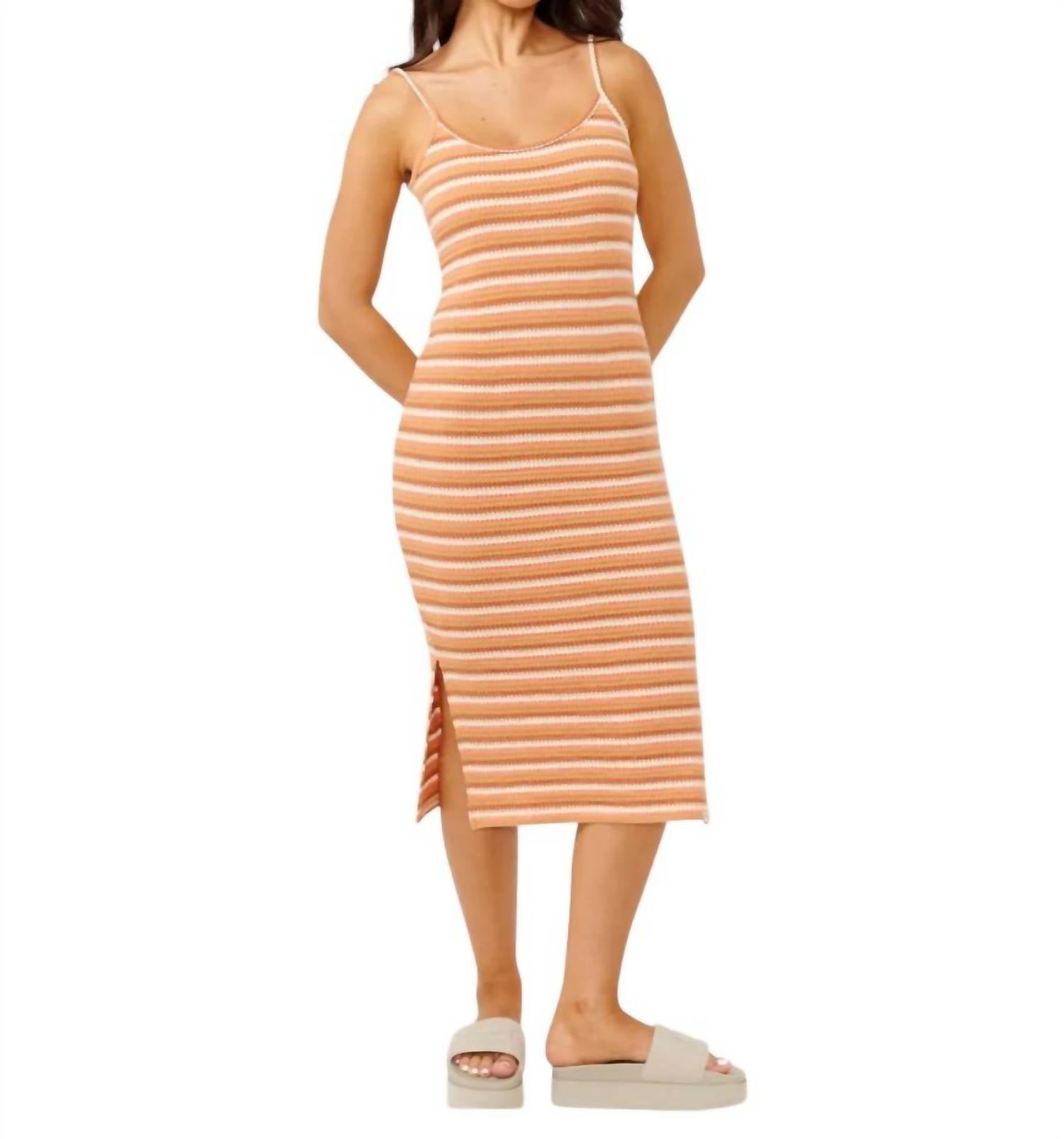 

Платье-миди Bobbi Stripe цвета загара Rip Curl, цвет tan