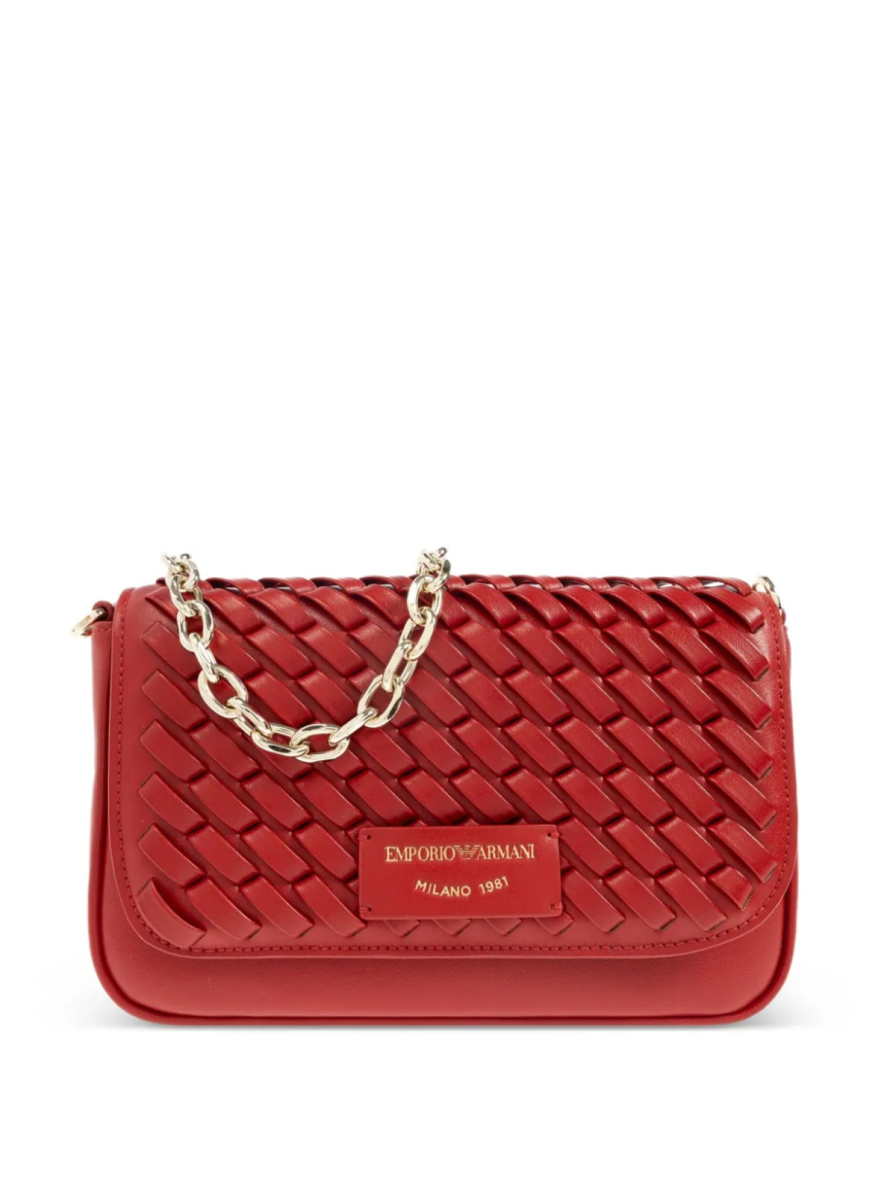 

Кожаная сумка через плечо Emporio Armani, красный
