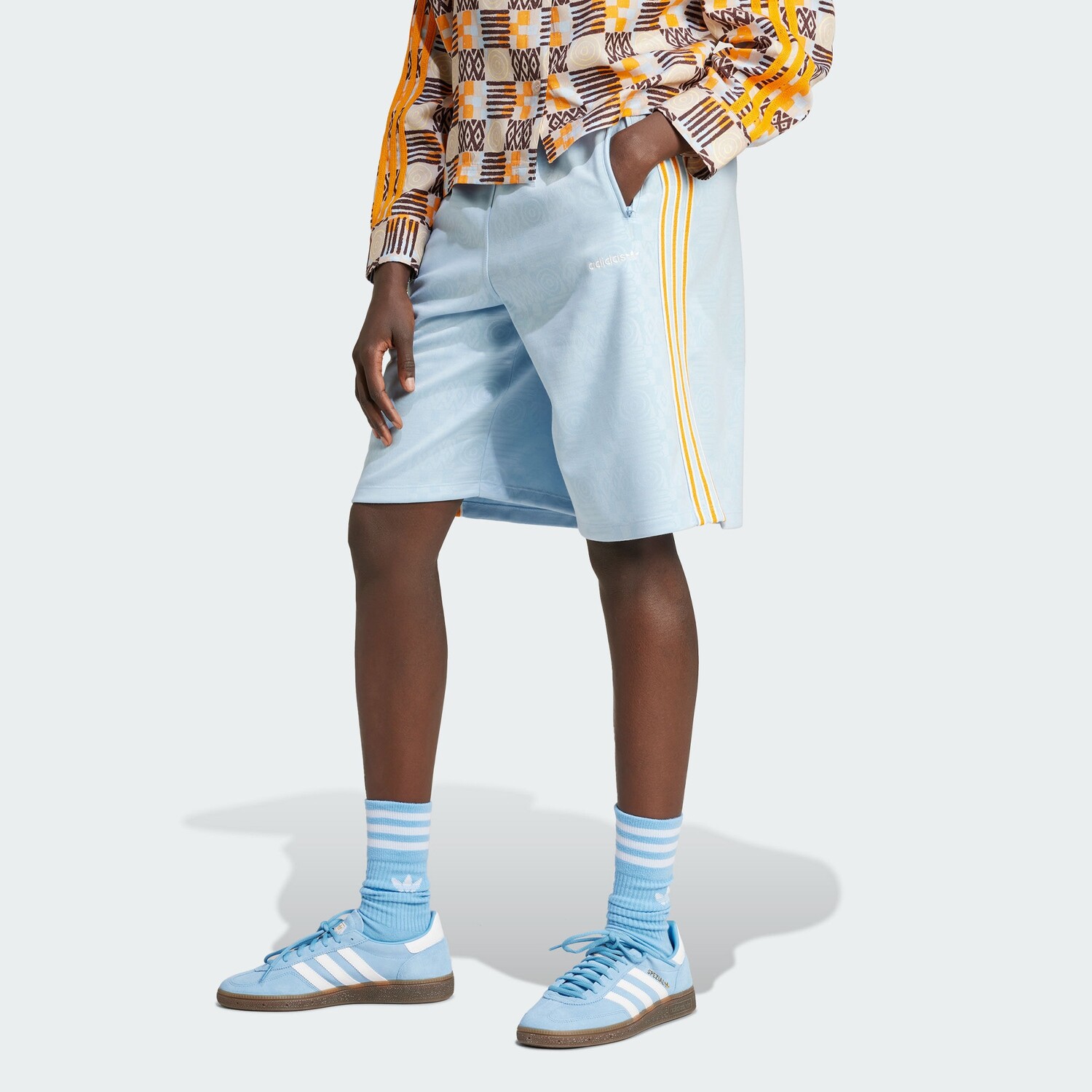Повседневные шорты 80-х женские розовые и синие Adidas Originals — фото 4