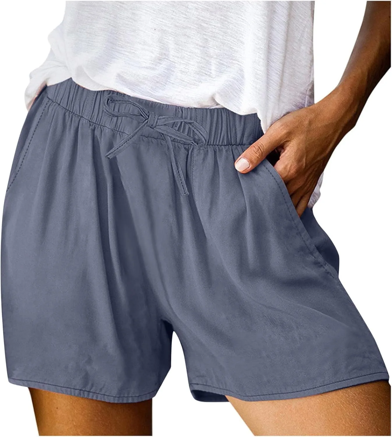 

Женские летние шорты Casual с эластичным поясом и карманами