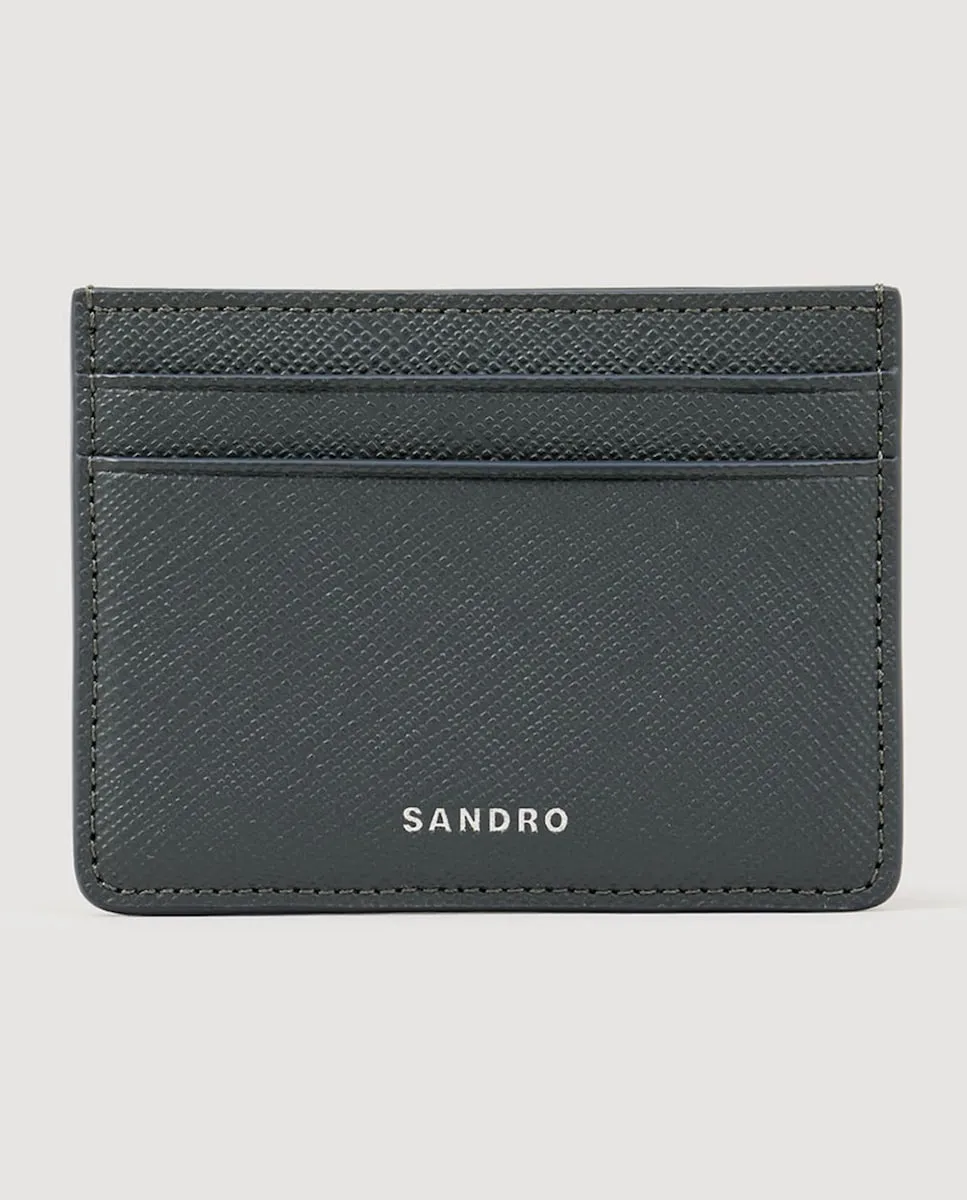 

Кожаный визитник для мужчин Sandro, темно-серый