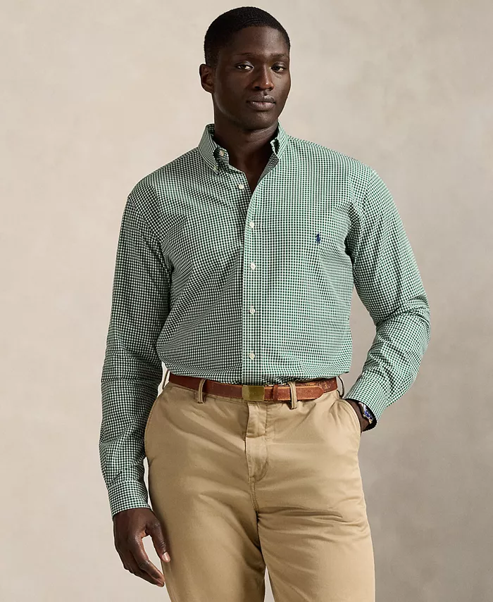 

Мужская спортивная рубашка из поплина для высоких и крупных размеров Polo Ralph Lauren, зеленый