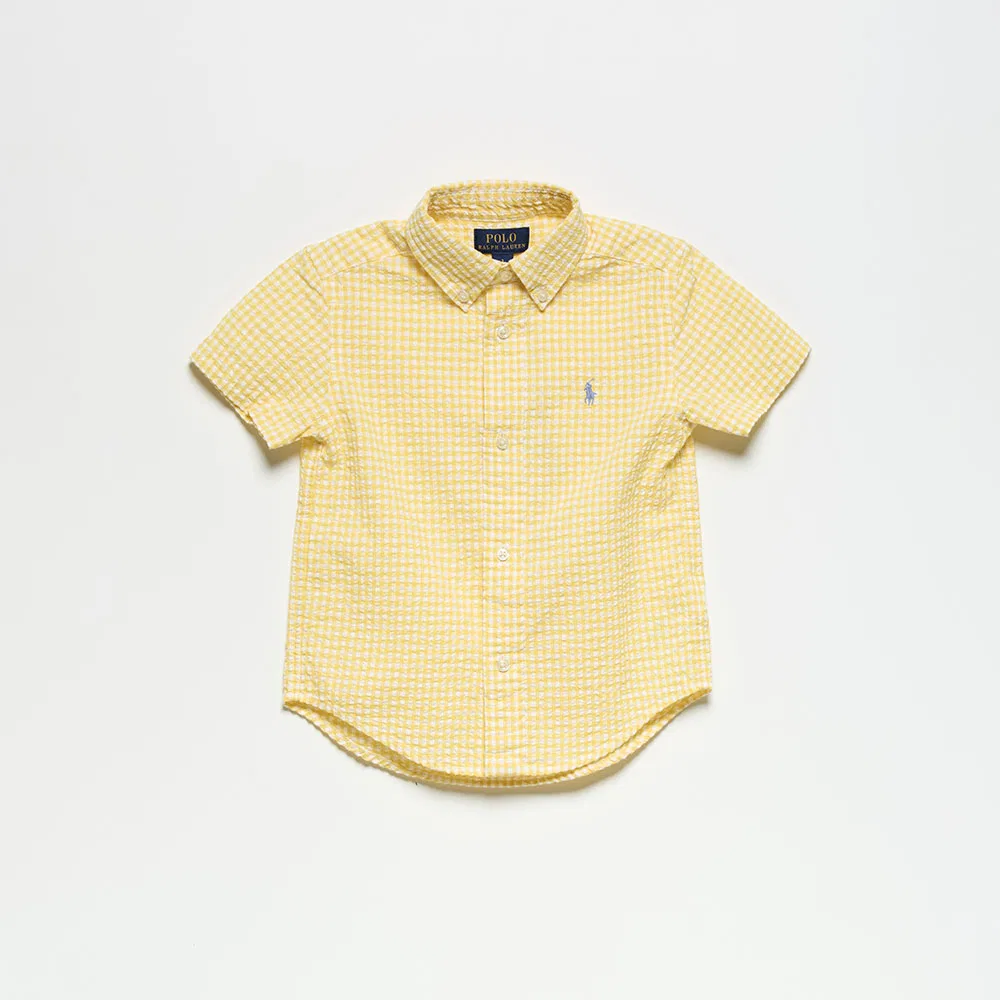 Детская рубашка с коротким рукавом в клетку гингем от Polo Ralph Lauren Children