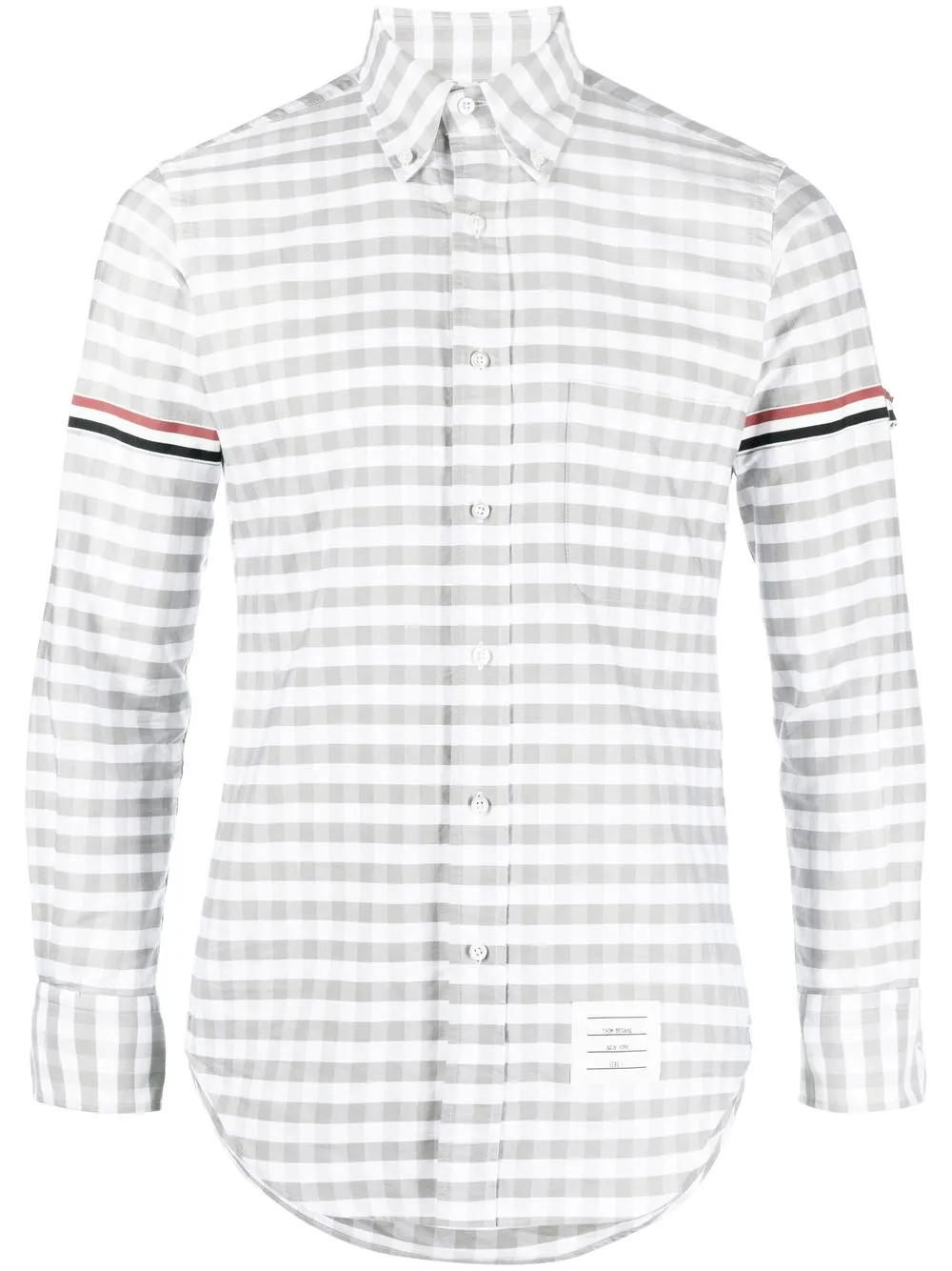 

Рубашка Оксфорд в клеточку RWB THOM BROWNE, серый