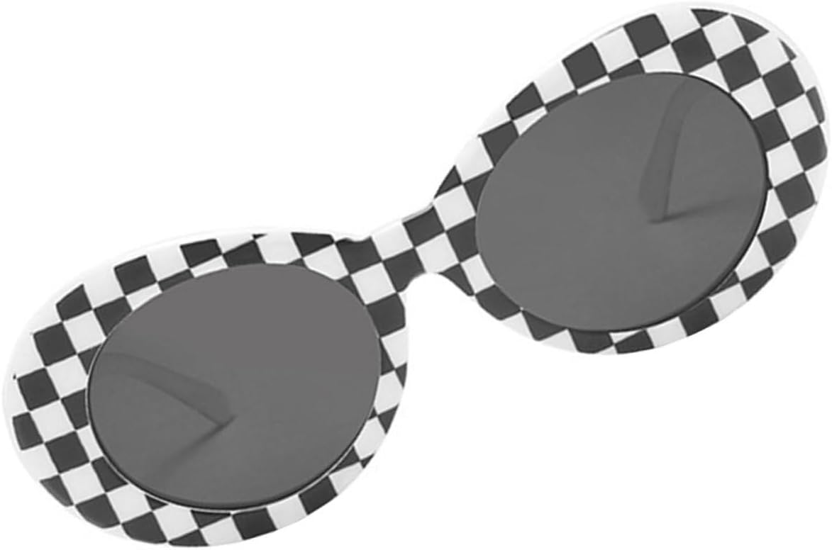 

Солнцезащитные очки SOIMISS в стиле ретро, ​​овальные, для женщин и мужчин, винтажные, дорожные, с белой клетчатой ​​оправой и полностью серыми линзами, идеально подходят для летней пляжной вечеринки, Multi -Size: 14