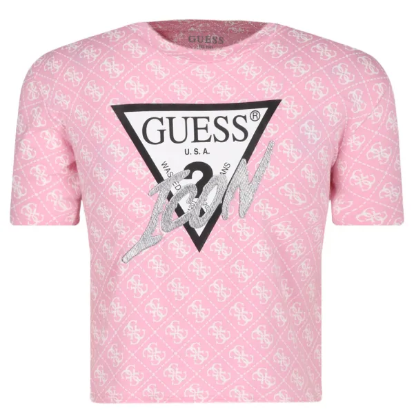 

Укороченная футболка Guess, розовый