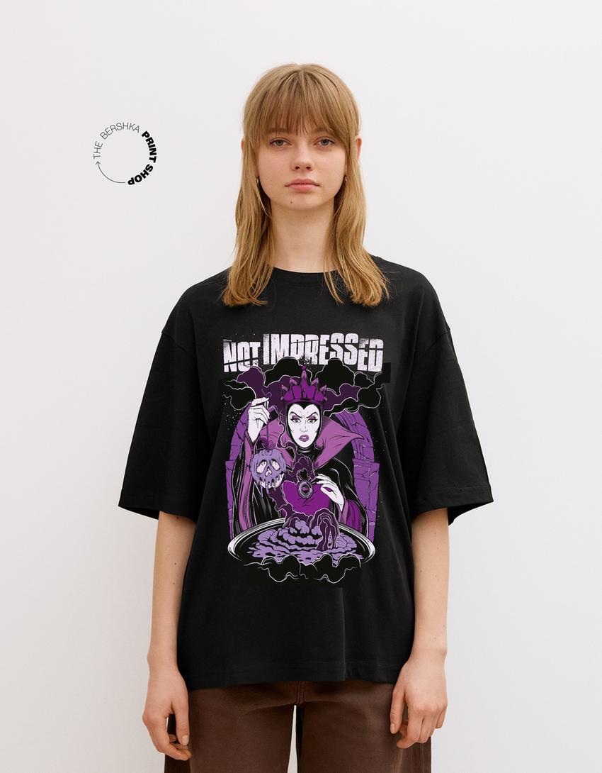 

Футболка с коротким рукавом «Белоснежка» Bershka, черный
