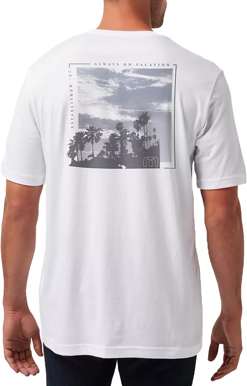 

Мужская футболка для гольфа TravisMathew Jurassic Canyon Golf, белый