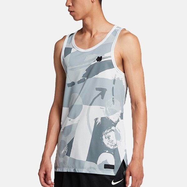 Майка Nike KD TANK HYPERELITE Durant Men's Sports Training Basketball Vest Men's Grey, серый — фото 4