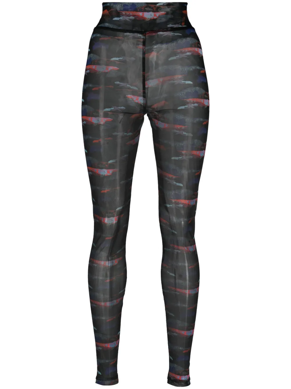 

Полупрозрачные сетчатые леггинсы с принтом Henrik Vibskov, черный