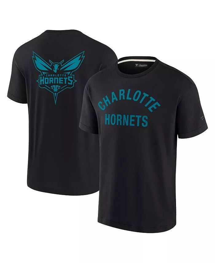 

Мужская и женская черная футболка Charlotte Hornets Super Soft Fanatics Signature