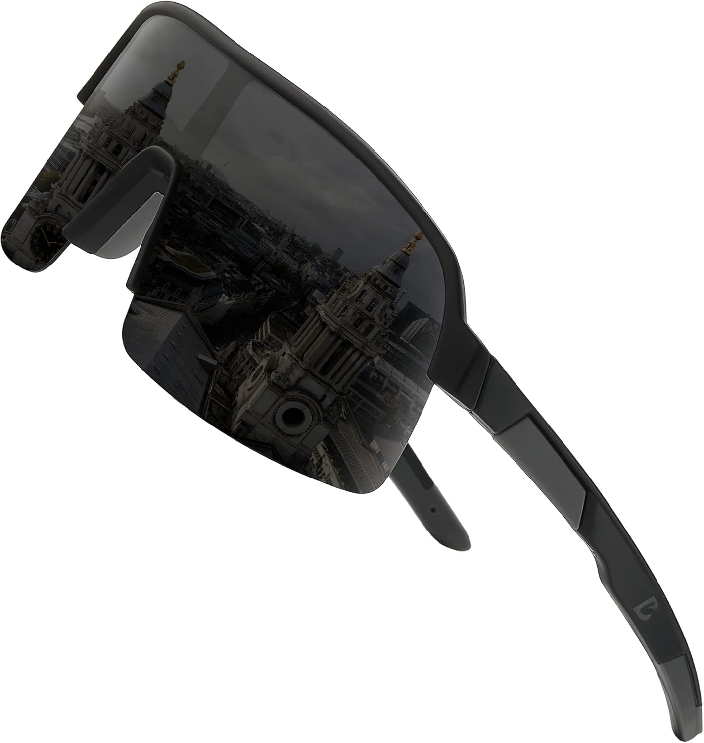 

Спортивные солнцезащитные очки Bevi с поляризованными линзами и оправой TR90 для мужчин и женщин, для активного отдыха, вождения и езды на велосипеде 100 CLASSIC, Black Lens Black Frame - H