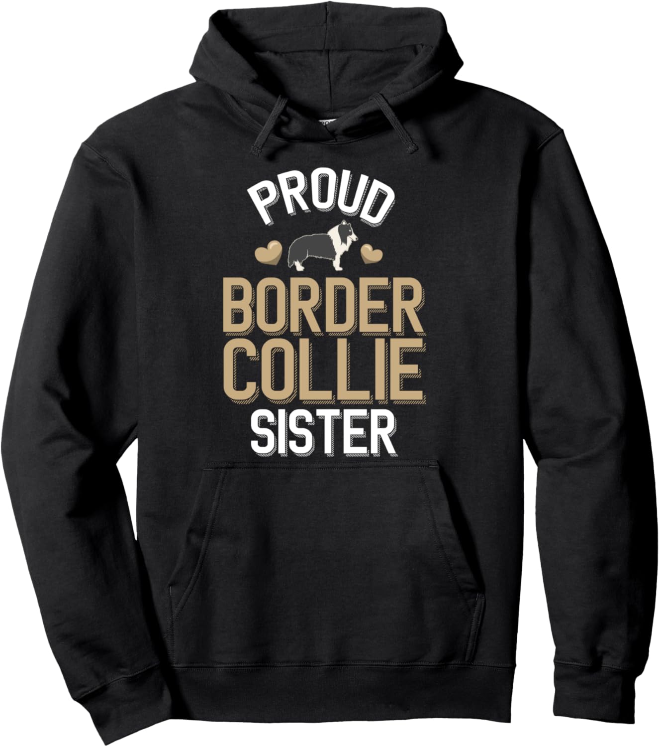 

Милая толстовка с изображением сестры бордер-колли Border Collie Family Apparel, черный