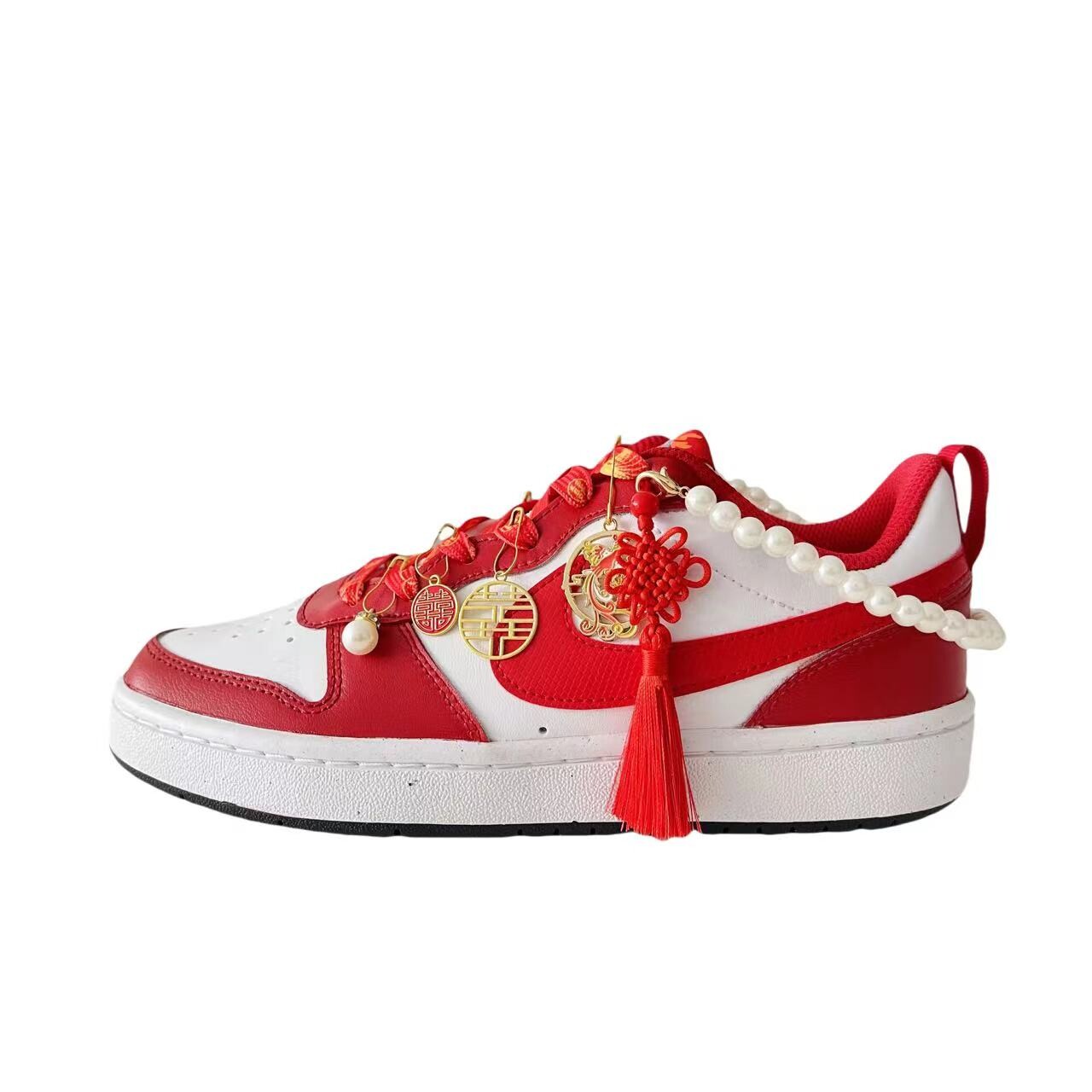 

Кроссовки Nike Court Borough Skateboarding Shoes Women's Low-top Red, красный