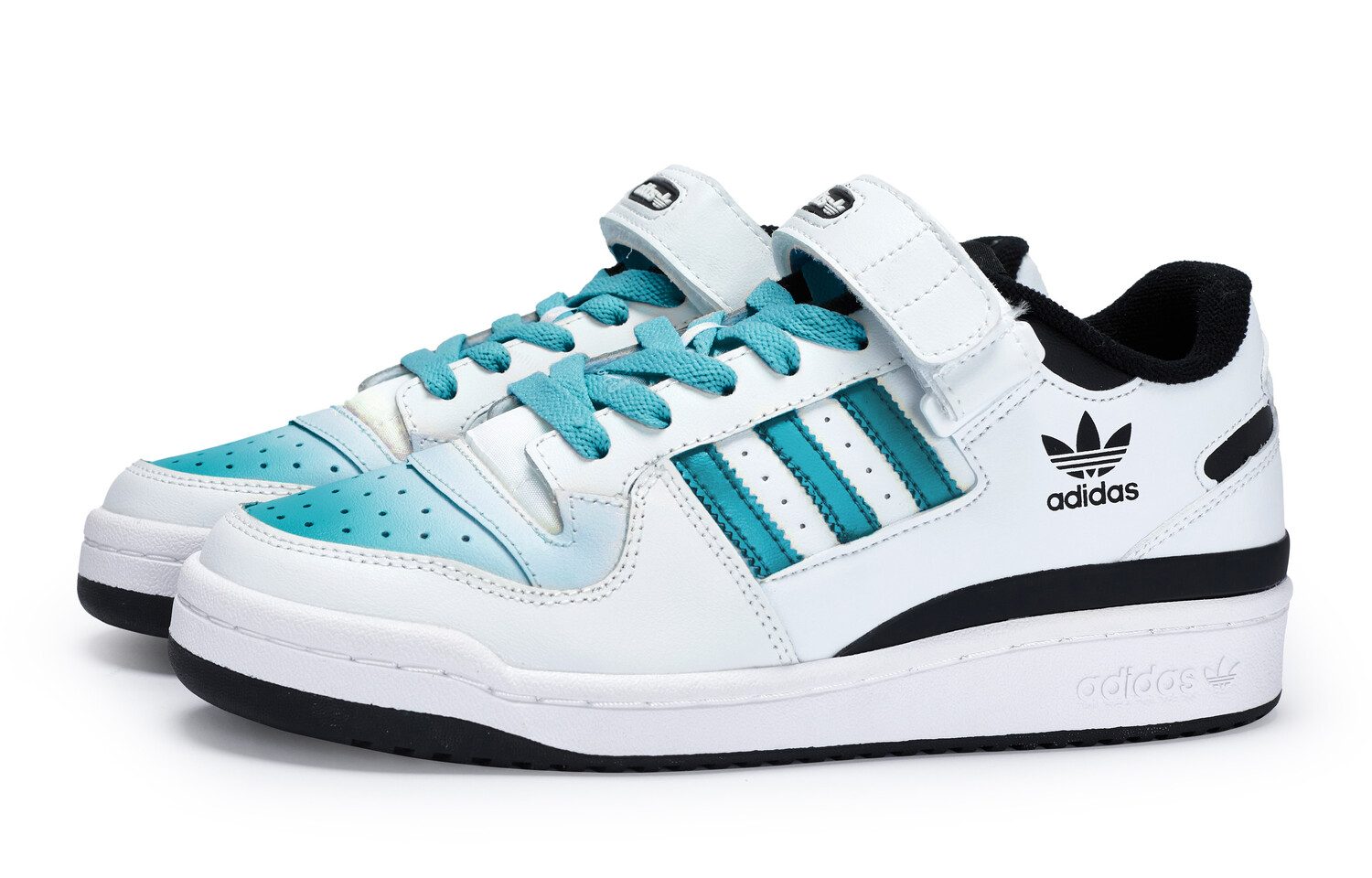 Кроссовки adidas originals FORUM Skateboarding Shoes Unisex Low-top Black/Lake Blue, черный — фото 4