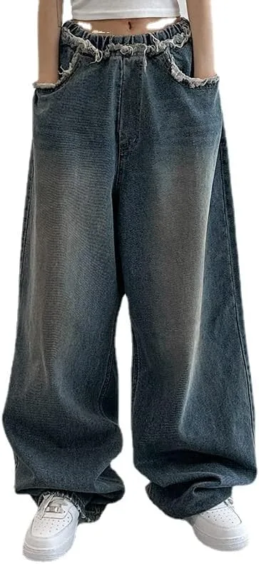 

Высокие джинсы Grunge для женщин, прямые, винтажные CYee