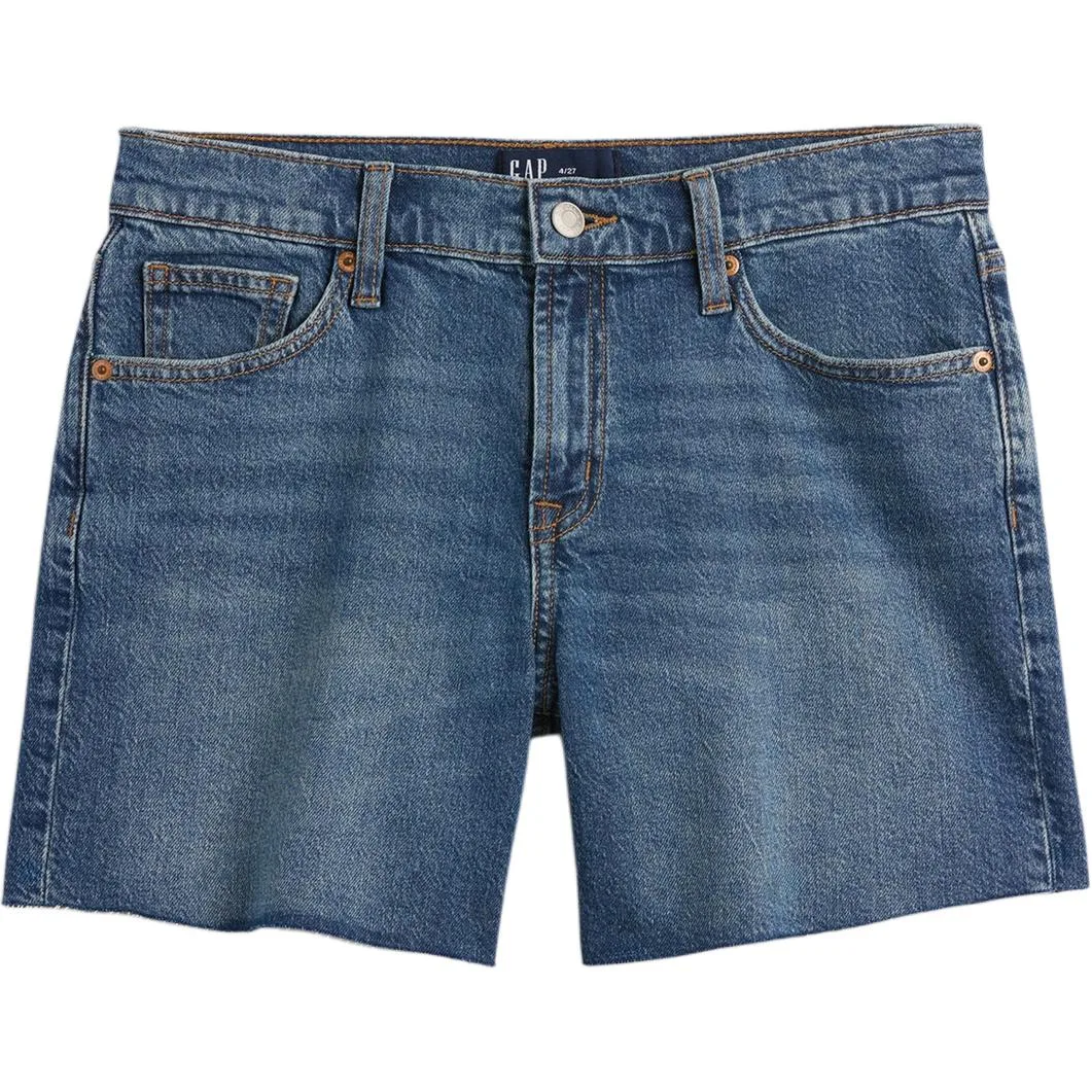 GAP Джинсовые шорты женские постиранные индиго умеренные