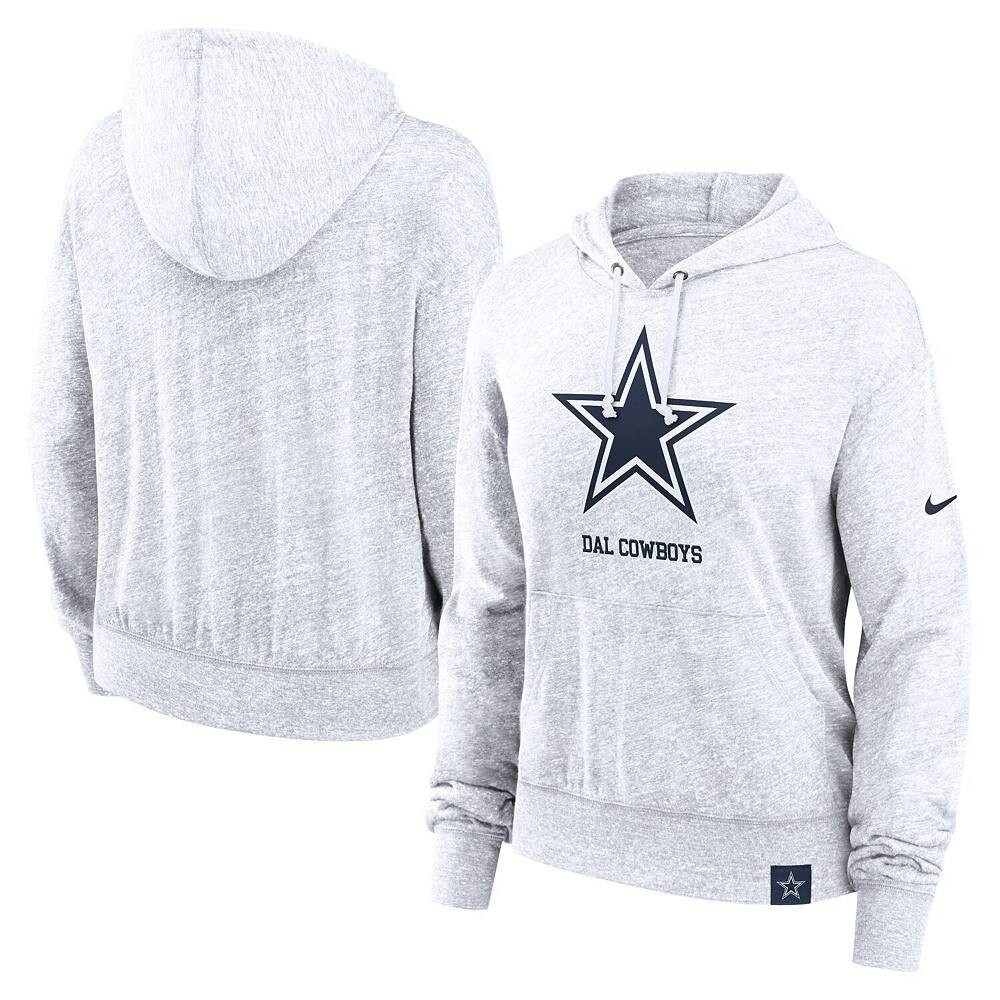 

Женский белый пуловер с капюшоном и логотипом Nike Dallas Cowboys Gym Vintage Logo, цвет Cow White