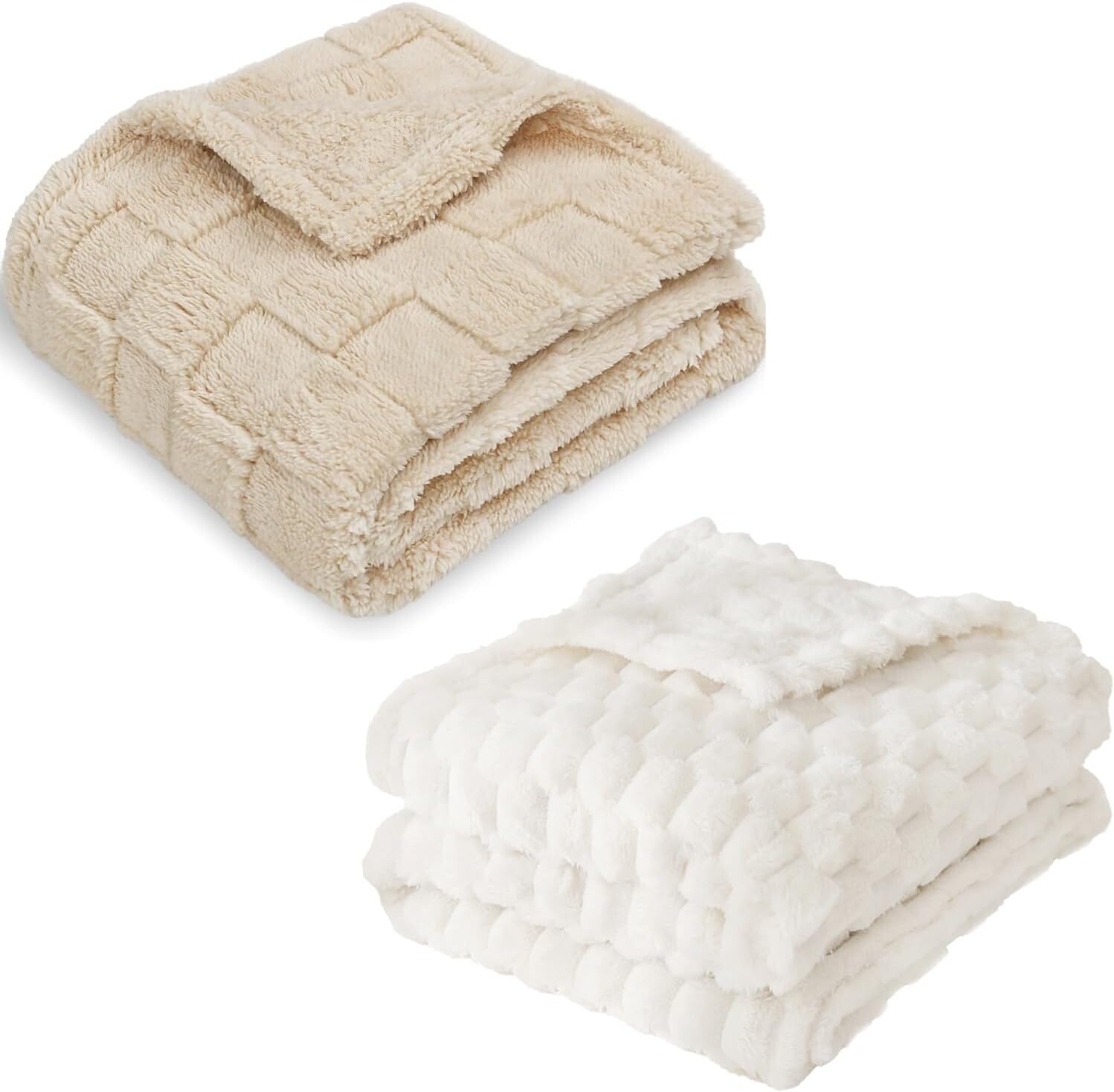 

HOMRITAR 2 Pack 3D шахматная сетка Ультра-мягкое пушистое одеяло для малышей для детей + 3D жаккардовое мягкое теплое плюшевое одеяло для домашнего декора 30 x 40 дюймов