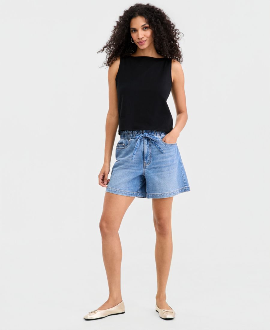 

Женская вязаная блузка без рукавов с вырезом-лодочкой On 34th, Deep Black