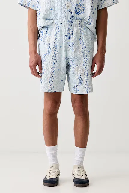 Шорты с цветочным принтом Resort Adidas Originals, синий