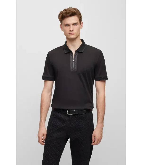 Поло Paras 199 slim fit Boss, черный — фото 2