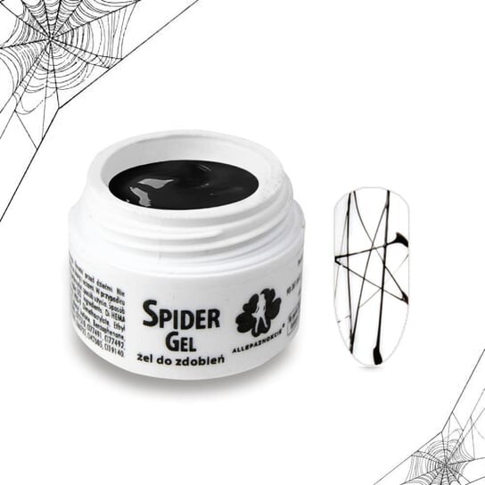 

УФ-гель для декора Черный, 3 мл AllePaznokcie, Spider Gel