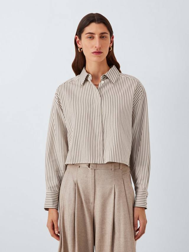 

Длинный рубашка Duke с полосками и молнией на всю длину Marella, Sage