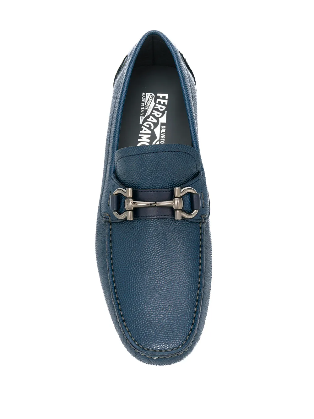Мокасины с декором Gancio Ferragamo, синий — фото 4