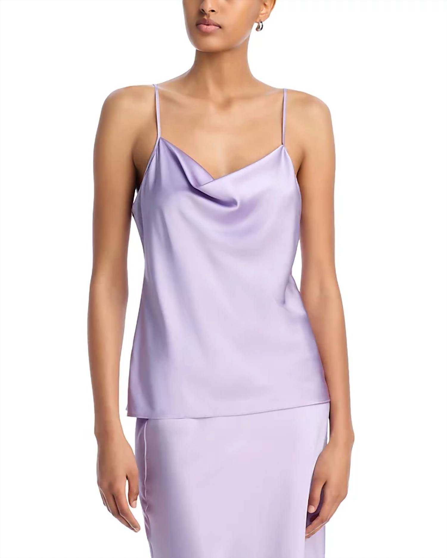 

Сола Топ из стрейч-шелка в нежно-сиреневом цвете Veronica Beard