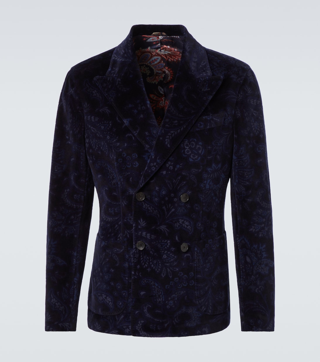 

Двубортный вельветовый пиджак из смесового хлопка Etro, Dark Blue
