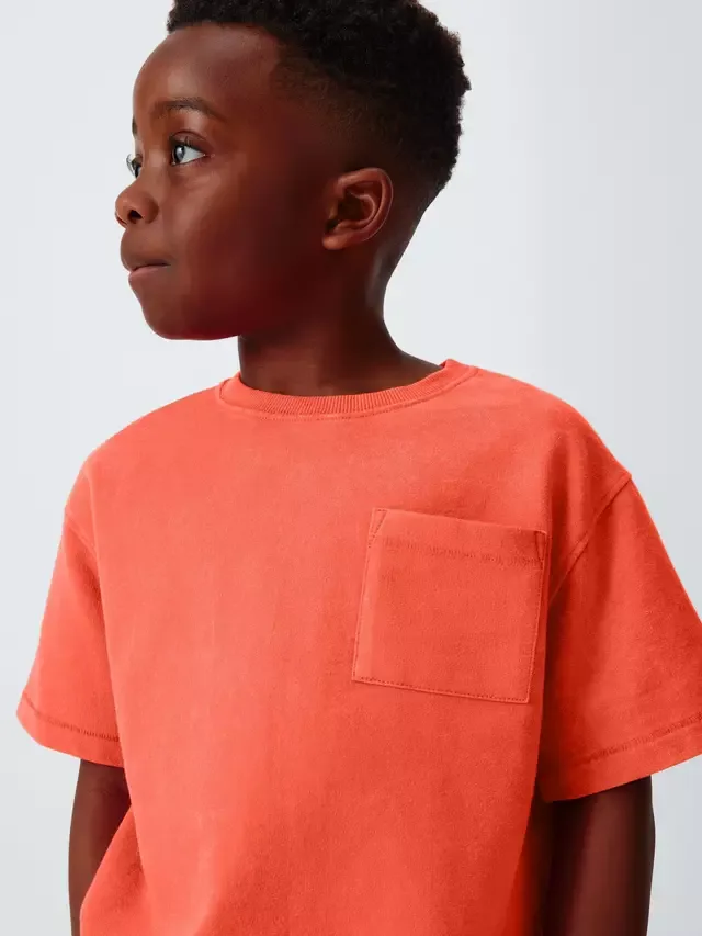 Детская футболка с нашивкой Optic Patch Pocket, красная John Lewis — фото 4